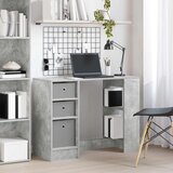  Stol s policom Betonski sivi 100 x 40 x 75 cm Konstruirano drvo | Eponuda.com
