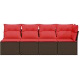  Vrtna sofa s jastucima za 4 osobe, smeđa, poliratan | shoptok.hr