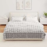  Dežnik iz umetnega zajčjega krzna Siva 150 x 220 cm Poliester, (5000111896) | Shoptok.si