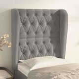  Uzglavlje s ušima svjetlosivo 83 x 23 x 118/128 cm baršunasto Cijene