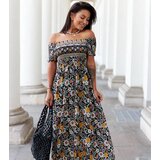 Gemre Black patterned dress Delfino | Shoptok.si