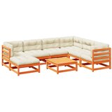  8-dijelni set vrtnih sofa s jastucima voštano smeđi od borovine | shoptok.hr
