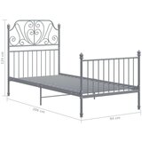  Za krevet sivi metalni 90 x 200 cm | shoptok.hr