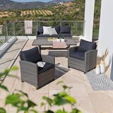 Modern Living Lounge Garnitura Lisabon, Siva, Rjava, 4-Delni Set | Shoptok.si