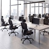  Ergonomska uredska stolica s podesivim naslonom za glavu i lumbalnom potporom, stolica za pisanje, crna | shoptok.hr