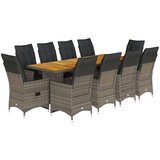  11-dijelni vrtni bistro set od poliratana s jastucima sivi | shoptok.hr