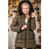 Dewberry Z6763 WOMEN'S COAT-PLAIN KHAKI | Shoptok.si