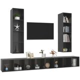  Stenska TV omarica 4 kosi visok sijaj sive barve iverna plošča, (20733535) | Shoptok.si