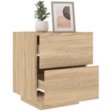  Noćni ormarić s LED svjetlima boja hrasta sonome | shoptok.hr