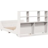 vidaXL Knjižna postelja brez vzmetnice bela 160x200 cm trden les | Shoptok.si