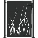 vidaXL Vrtna vrata Črna 105 x 125 cm Jeklo s prašnim premazom | Shoptok.si