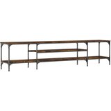 Maison Chic TV omarica - TV stojalo - Televizijska omarica dimljeni hrast 201x35x45 cm inženirski les in železo, (21699093) Cene
