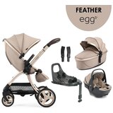 Egg 3 dječja kolica 4u1 s autosjedalicom Shell 360 i ISOFIX bazom, Feather | shoptok.hr