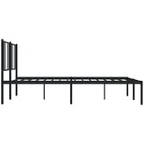  Metalni okvir krevet bez madraca s podnožjem crni 180x200 cm | shoptok.hr