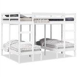 vidaXL Okvir za trojni pograd bel 140x200/70x140 cm trdna borovina | Shoptok.si
