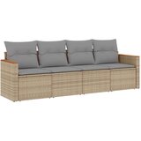 vidaXL 4-dijelni set vrtnih sofa s jastucima bež od poliratana | shoptok.hr