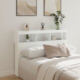 vidaXL Ormarić za uzglavlje s LED svjetlima bijeli 140 x 17 x 102 cm Cijene