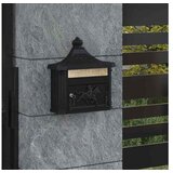vidaXL Stenska Poštna Škatla Črna 40,5 x 16 x 45 cm Lit aluminij Cene