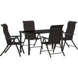 vidaXL Set od 5 dijelova za objedovanje u vrtu crni Poli Rattan | shoptok.hr
