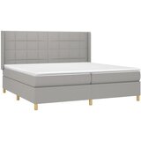 Krevet box spring s madracem LED svjetlosivi 200x200 cm tkanina | shoptok.hr