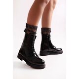 Shoeberry Women's Aleah Black Patent Leather Boots Boots Black Patent Leather. cene