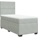 Maison Chic Box spring postelja - Vzmetna postelja z vzmetnico svetlo siva 90x200 cm žamet SL4252, (21906694) | Shoptok.si