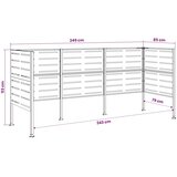  Ekran za kante za smeće 249 x 85 x 113 cm Čelik Bijela - Bijela 249 cm s uzorkom | shoptok.hr