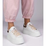 Gemre White sneakers with leopard print insert and rhinestones Floura Cene