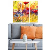 Wallity MDF1026010 multicolor decorative mdf painting (3 pieces) Cene