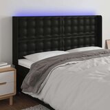  Uzglavlje crno 183 x 16 x 118/128 cm od umjetna koža Cijene