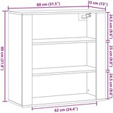 vidaXL Zidni ormarić boja staro drvo 80 x 33 x 80 cm konstruirano drvo | shoptok.hr