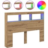 Ormarić Omarica za vzglavje postelje LED artisian hrast 140x17x102 cm | Shoptok.si