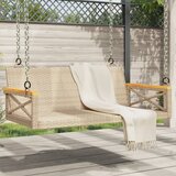  Klupa za ljuljanje bež 109 x 62 x 40 cm od poliratana | shoptok.hr