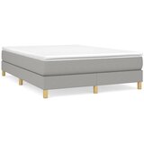 Maison Chic Posteljni okvir - Dvoposteljna postelja - Zakonska postelja brez vzmetnice svetlo siv 140x200 cm tkanina-J12516, (21769325) | Shoptok.si