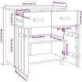  Nočna omarica HAMAR medeno rjava 79x40x80 cm trdna borovina, (20656295) | Shoptok.si
