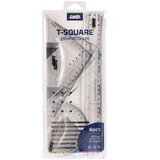 Junior T-square 30, geometrijski set, transparentni, 4K | Eponuda.com