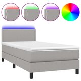 Maison Chic Box spring postelja - Vzmetna postelja z vzmetnico LED svetlo siva 80x200 cm blago SL8741, (21900711) Cene