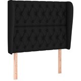  Uzglavlje s ušima crno 93x23x118/128 cm od tkanine | shoptok.hr
