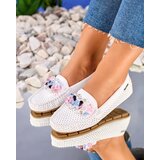 Resti Women's openwork white moccasins with decorative crystals Cizzas | ePonuda.com