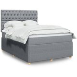 vidaXL Krevet box spring s madracem svjetlosivi 140x200 cm od tkanine | shoptok.hr
