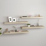 vidaXL Stenske police 4 kosi barva hrasta 80x23,5x3,8 cm MDF Cene