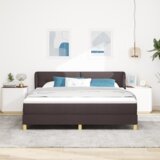  Kutna krevetska podloga s madracem u tamnosmeđoj boji 180x200 cm tkanina | shoptok.hr