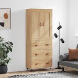 vidaXL Visoka komoda sonoma hrast 69,5x34x180 cm inženirski les | Shoptok.si