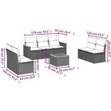  8-dijelni set vrtnih sofa od poliratana s jastucima sivi | shoptok.hr