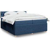  Krevet s oprugama i madracem plavi 200 x 200 cm od tkanine | shoptok.hr