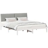  Okvir kreveta s uzglavljem Bijela i svijetlosiva 180 x 200 cm | shoptok.hr