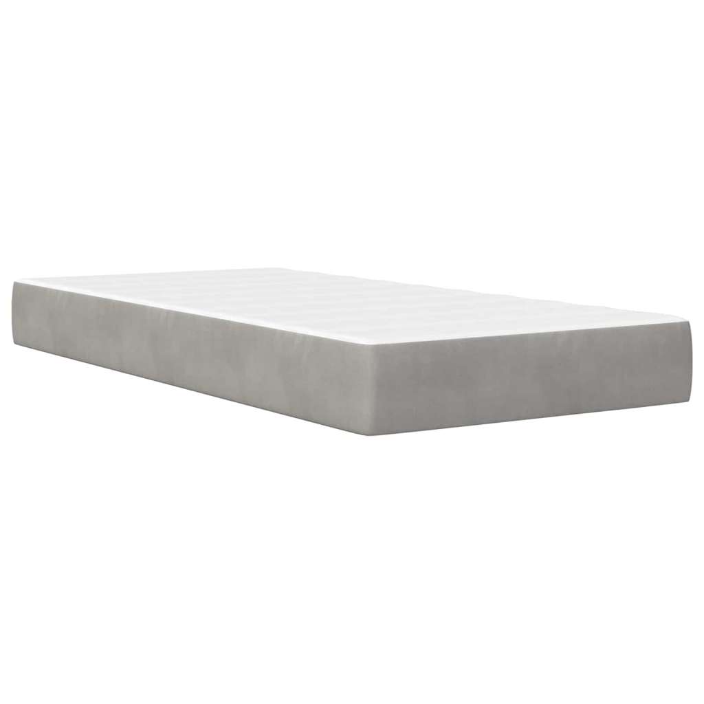  Okvir kreveta s madracem 2 pcs Svijetlo siva Baršun - Svjetlosiva 90 x 190 cm | shoptok.hr
