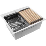 Rea Jekleno pomivalno korito s kompletom dodatkov Leo 50 Brush Nickel Cene