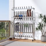 vidaXL Stalak za cipele s kotačićima srebrni 89 x 27 x120 cm Cijene