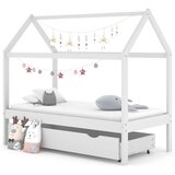  Okvir za dječji krevet s ladicom od borovine bijeli 80 x 160 cm | shoptok.hr